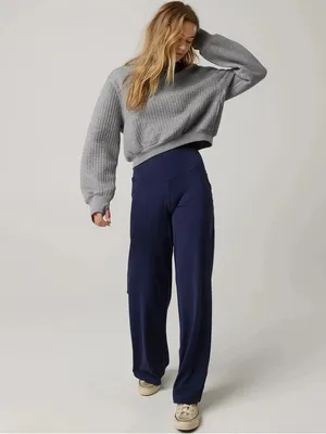 Aerie OFFLINE By Aerie Coffee Run Cropped Hoodie Grey Pullover Ribbed Size M thumbnail 11
