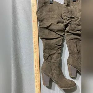 Carlos by Carlos Santana‎ Hazey Boots 10M Taupe Slouchy Over The Knee Boho Fall thumbnail 5