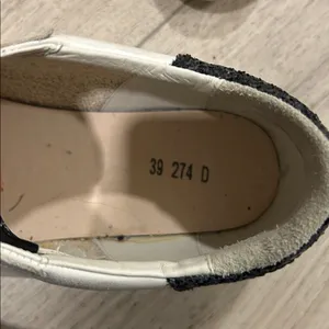 Golden Goose White Sneakers with Gold Star and Black Glitter Heel Tab Size 39 thumbnail 14