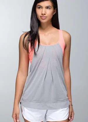 Lululemon Run Times Workout Tank Heathered Medium Grey Very Light Flare Top thumbnail 2