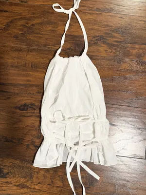 SheIn White Halter Ruffle Waist Peplum Top thumbnail 2