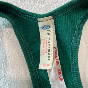 Free People FP Movement XS/S Green Ribbed V Neck Racerback Crop Top Bra thumbnail 4