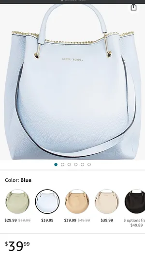 Alexis Bendel Periwinkle Purse Tote thumbnail 3