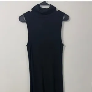 New Day Black Sleeveless Turtleneck Maxi Dress Small Modal Blend NEW Minimalism thumbnail 11