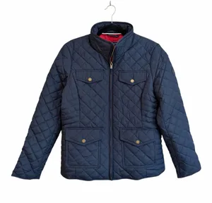 Tommy Hilfiger Navy Quilted Zip Front Jacket Preppy Size Medium thumbnail 1