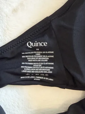 NWT Quince Italian Scoop Neck Bikini Top in Black - Size: Extra Small thumbnail 4