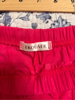 Ekouaer women’s size Small Hot Pink Pajamas shorts and short sleeve top COTTON thumbnail 6