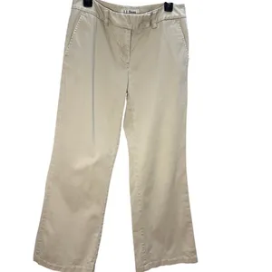 L.L.Bean Favorite Fit Chino Pants Womens 6 Beige Straight Minimalist Classiccore thumbnail 2