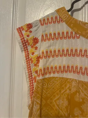 Savanna Jane yellow colorful top blouse style 18374 size large thumbnail 3