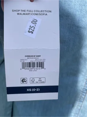 Sofia by Sofia Vergara Oversized BF Shirt Women XS Button Down Med Wash Western thumbnail 3