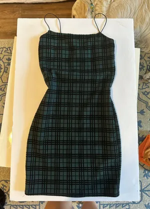 Windsor Tight Dark Green Plaid Dress thumbnail 1