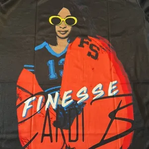 Unisex Women’s Men’s Cardi-B Finesse Black Short Sleeve T-Shirt Size M NEW thumbnail 10