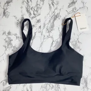 NWT Quince Black Italian Tank Bikini Swim Bathing Suit Top Women's Size Medium thumbnail 2