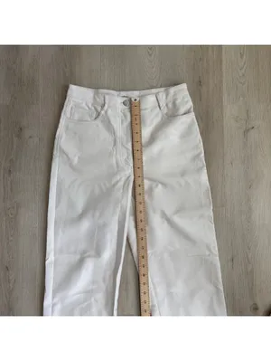 Aritzia Wilfred EUC Women's The Melina Pant Straight White Faux Vegan Leather 6 thumbnail 5