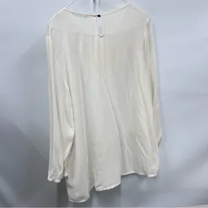Maurices Cream Lace Detail Blouse size M sheer top embroidered hemline boho thumbnail 8
