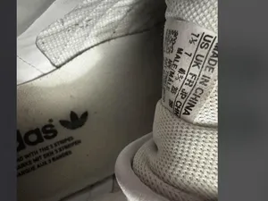 adidas White Low-Top Leather Sneakers with Black Logo thumbnail 4