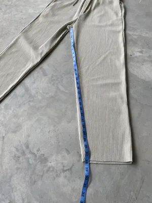 Ribbed High Waisted Drawstring Trouser Pants thumbnail 8