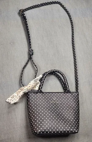 Kate Spade Black Polka Dot Mini Crossbody Tote thumbnail 1