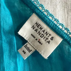 Hemant and Nandita One Shoulder Dress Eyelet Size XS Mini Dress thumbnail 8