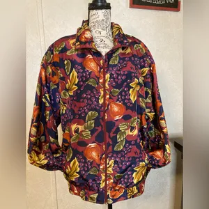 Vintage 80's EVR Crazy Sexy Cool Totally Rad Multi Color Windbreaker Jacket L thumbnail 12