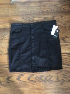 Guess Black Denim Mini Skirt-Sz Xl-Nwt thumbnail 2