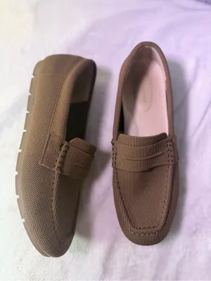 Woven Penny Loafers Mules in Tan for Women thumbnail 5
