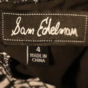 Sam Edelman Geo Mock‎ Neck Smock Waist Midi Dress Womens Size 4 Black White NWT thumbnail 4