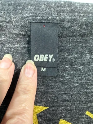 Obey Gray Long Sleeve Tshirt Size Medium EUC thumbnail 4