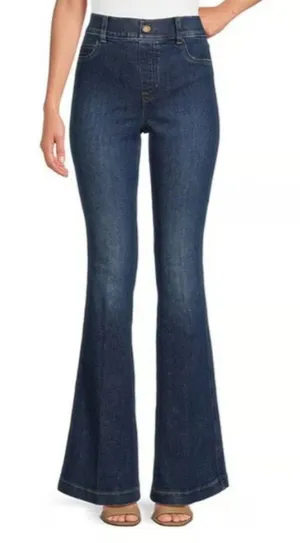 Spanx Dark Wash Jean-ish Flare High Rise Jeans‎ thumbnail 1
