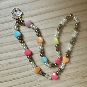 Pastel Heart Unicorn Beaded Necklace – Cute Kitsch Charm thumbnail 4