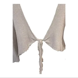 West Of Melrose Gray Open Back Long Sleeve Knit Top thumbnail 6