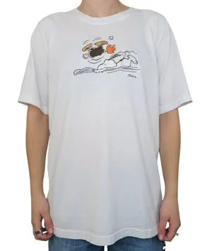 Vintage 90s Charlie Brown Snoopy Baseball Embroidered Shirt thumbnail 1