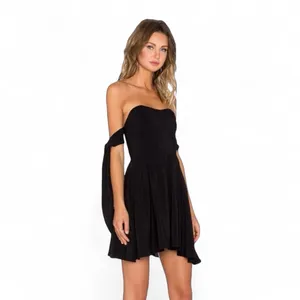 Lucy Paris Deetz Strapless Black Cocktail Dress Size Medium Sweetheart Arm Ties thumbnail 7