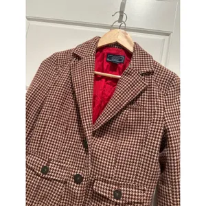 American‎ Eagle Houndstooth Wool Cropped Blazer Jacket Y2K Academia Preppy thumbnail 2