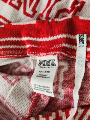 Victoria's Secret Pink Thermal Snowflake 2 Piece Pajamas Size M/L thumbnail 7