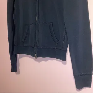 Hollister Y2K Navy Blue Zip-Up Hoodie Sweater Women Size M Embroidered Logo thumbnail 3