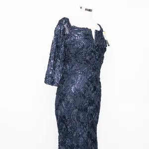 XSCAPE‎ | Sequin Embellished Off-The-Shoulder 3/4-Sleeve Gown thumbnail 7