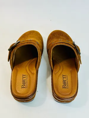 Born Women's Banyan Slip On Leather Clogs size 6 Brown Distressed Suede Leather thumbnail 8