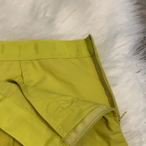 J. Crew pleated A-line side zip skirt chartreuse cotton poplin 6 thumbnail 4