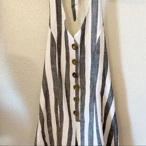 NWT Striped Button Halter Romper thumbnail 3