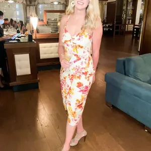 Great Jones Floral Midi Slip Dress SIZE 14 Cocktail Cotton Ruched Designer $250 thumbnail 6