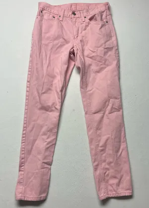 Levis 514 Skinny Jeans Womens 30 Pink Mid Rise Stretch Denim Pants thumbnail 1