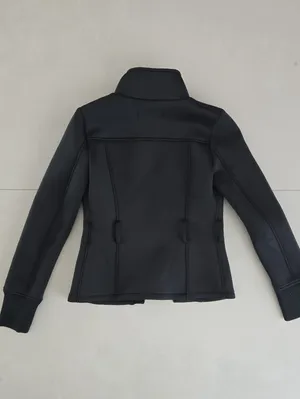 Zara Black Bomber Jacket with High Collar Size XS. thumbnail 4