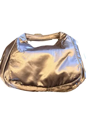 Libby Edelman 2017 Silk Blend Hobo Metallic Rose Shoulder Bag in Silver NEW thumbnail 6