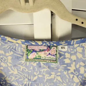 Vintage April Cornell Trading Womens Blue Floral Midi‎ Sundress XS thumbnail 4