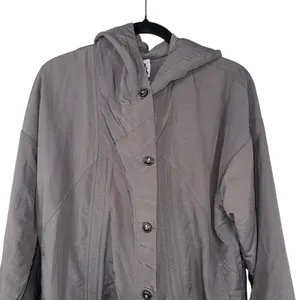 Prairie‎ Underground Hooded Gray Nylon Toggle Drawstring Anorak Jacket Women thumbnail 3