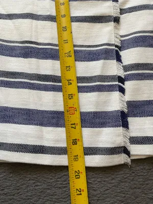 LOFT Navy and Cream Striped A-Line Wrap Skirt thumbnail 6