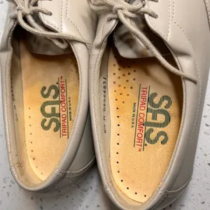 SAS Tripad Comfort Womens‎ 8.5 M Bone Beige Leather Oxford Walking Shoes thumbnail 5