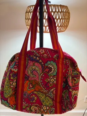 Vera Bradley Quilted Floral Weekender Bag in Magenta Pink thumbnail 2