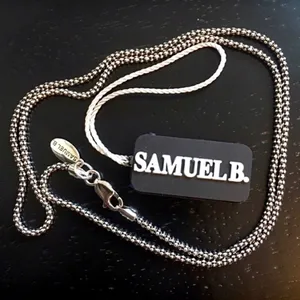SAMUEL B Oxidized Sterling Silver Necklace Popcorn Chain 18 inches Brand New thumbnail 2
